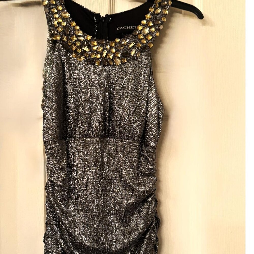 Cachet Silver Dress — Perfect for New Year’s Eve or Any Special Occasion